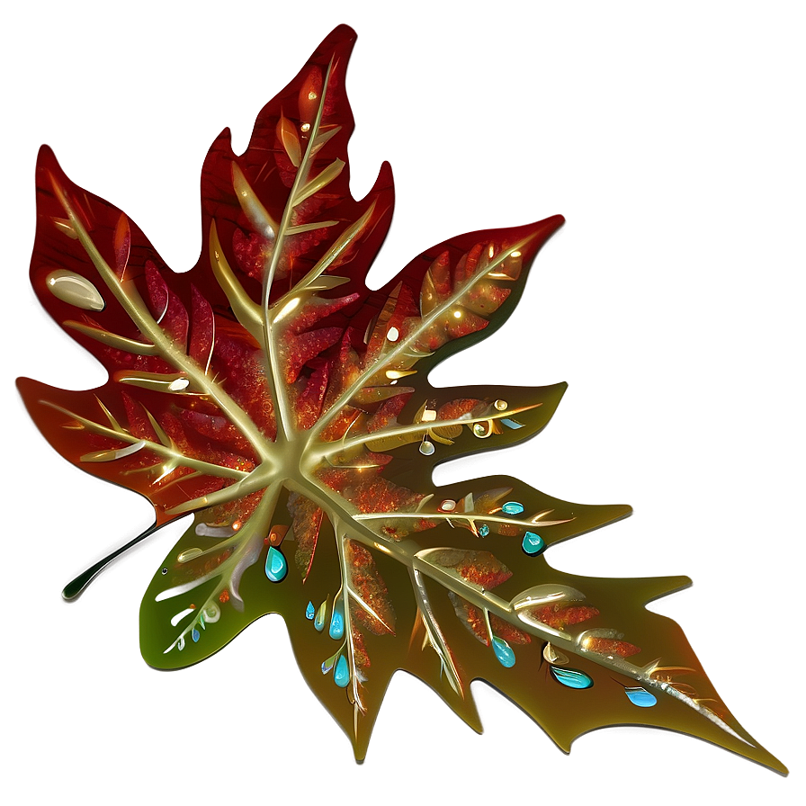 Sparkling Fall Leaf Png 05252024