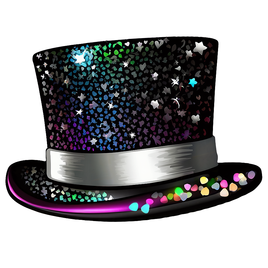Sparkling Glitter Top Hat Png 78