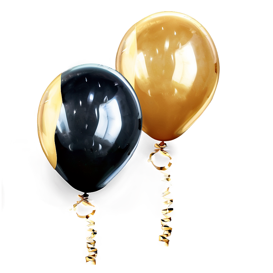 Sparkling Gold And Black Balloons Png Dvg98