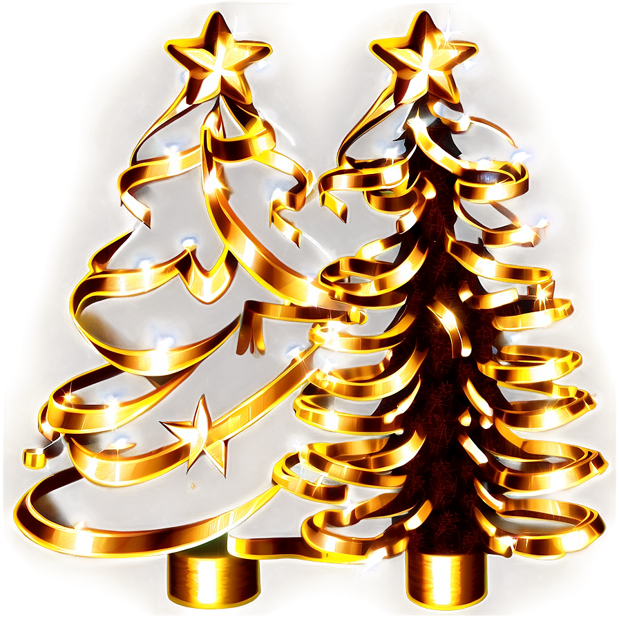 Sparkling Gold Christmas Tree Lights Png 06282024