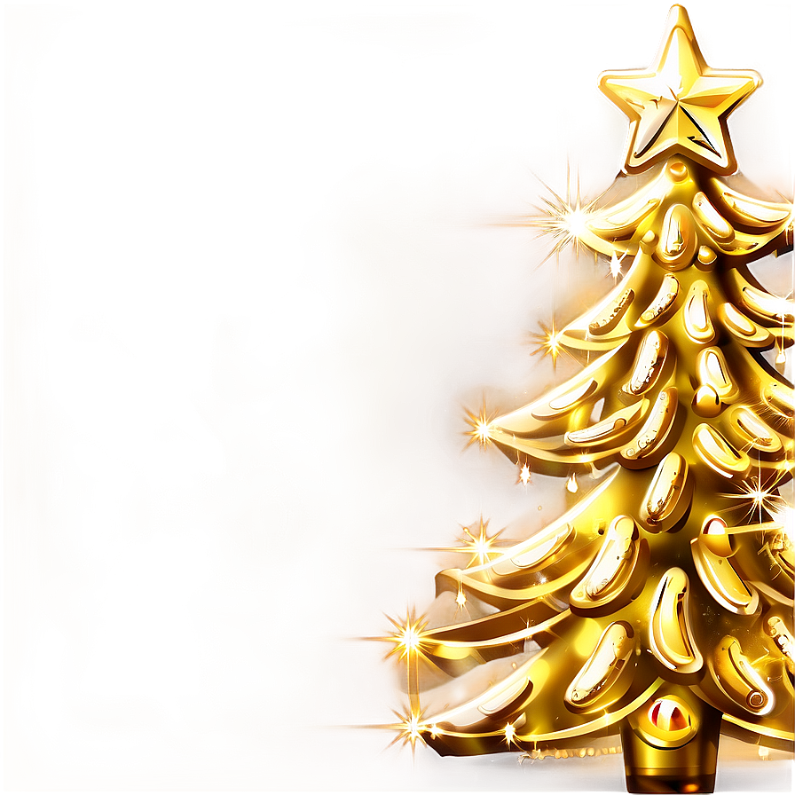 Sparkling Gold Christmas Tree Lights Png 06282024