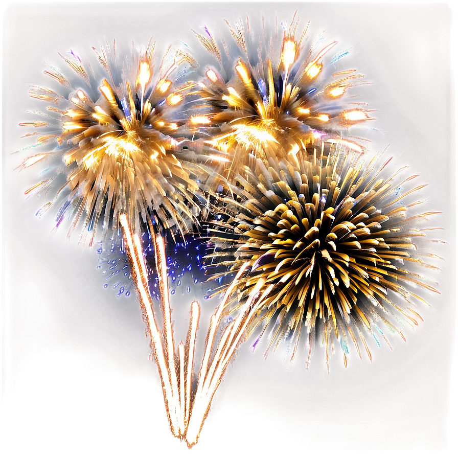 Sparkling Gold Fireworks Night Png Xln86