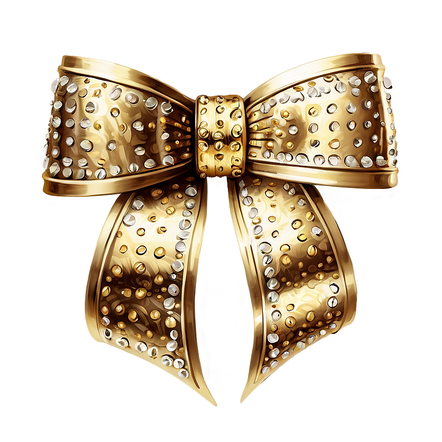 Sparkling Gold Gift Bow Png Spt