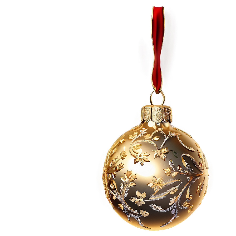 Sparkling Gold Xmas Ornament Png 12