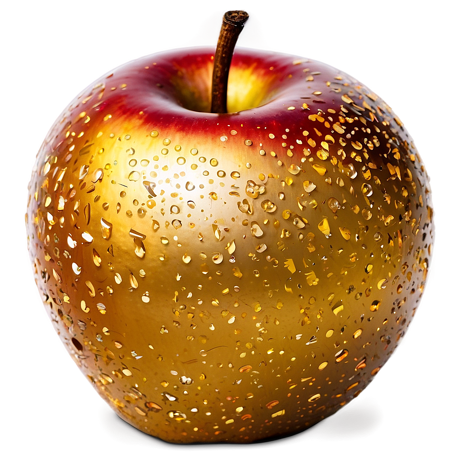 Sparkling Golden Apple Png 06132024