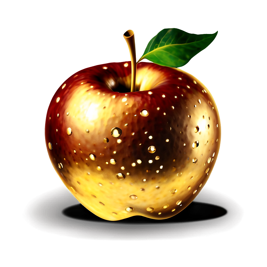 Sparkling Golden Apple Png 9