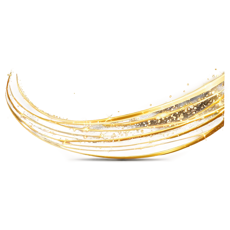 Sparkling Golden Line Wave Png Nki