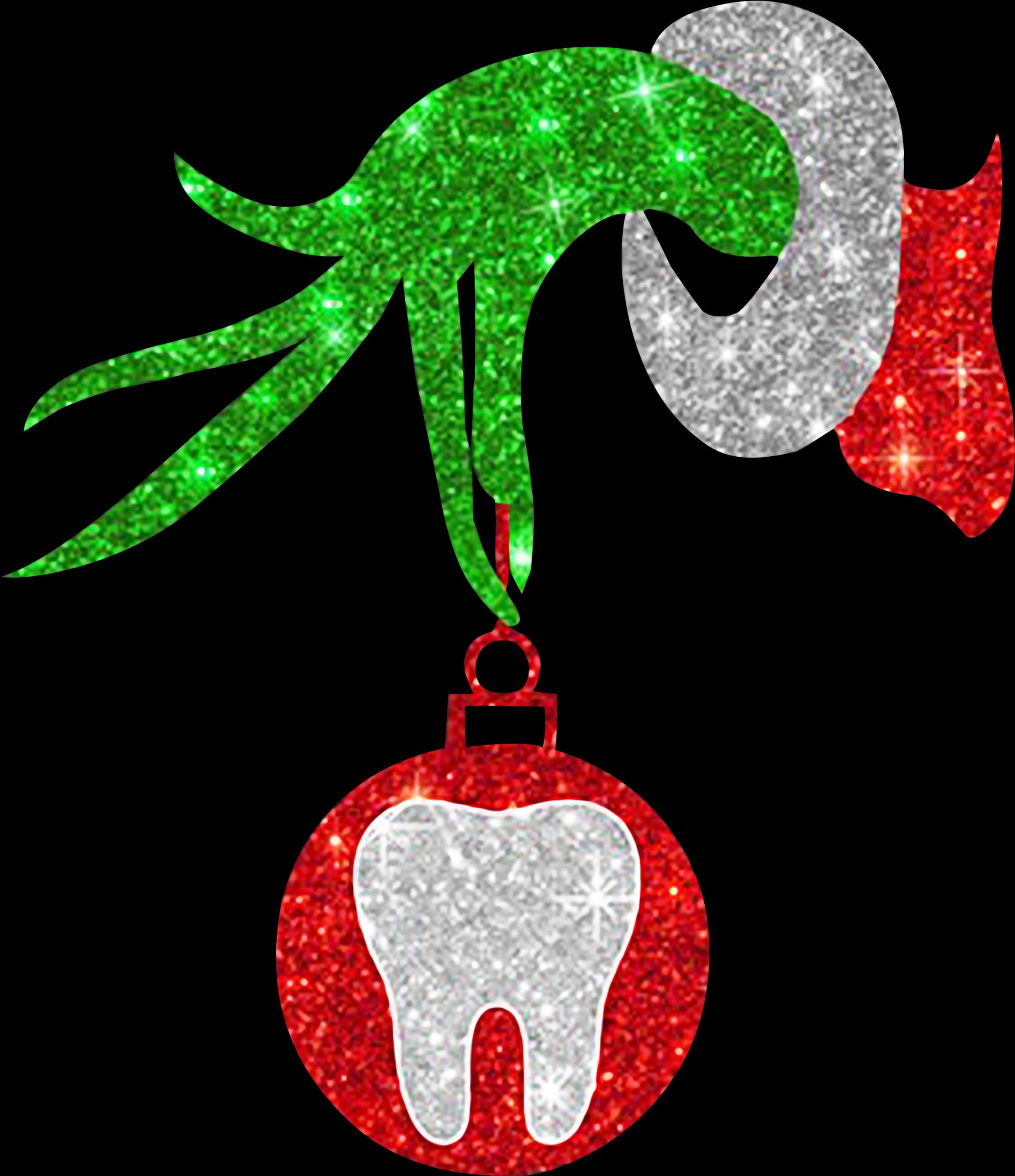 Sparkling Grinch Ornamentwith Tooth