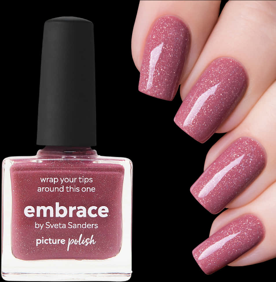 Sparkling Mauve Nail Polish Embrace