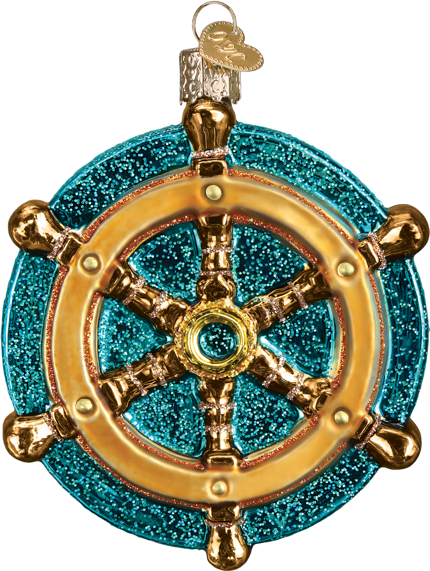 Sparkling Nautical Wheel Ornament.png