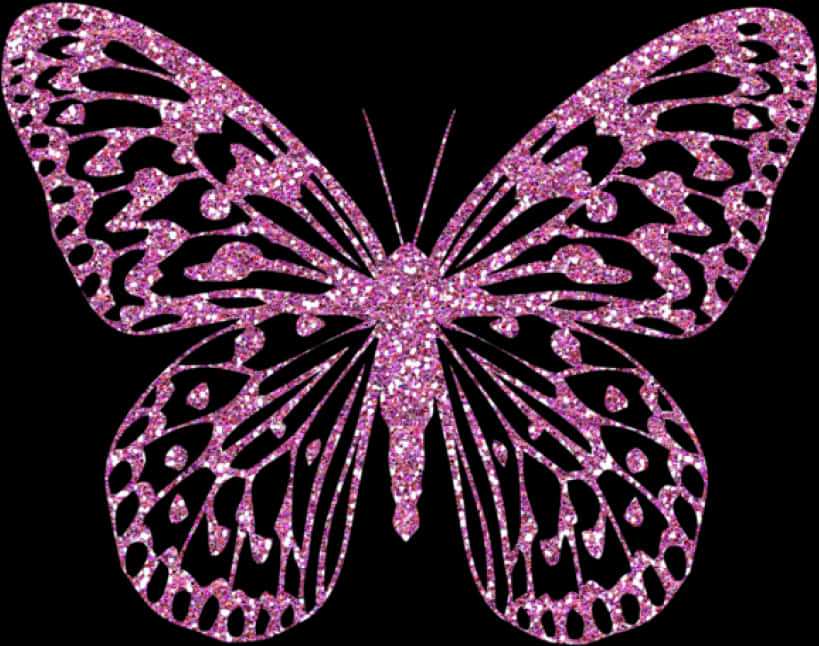 Sparkling Pink Butterfly Graphic