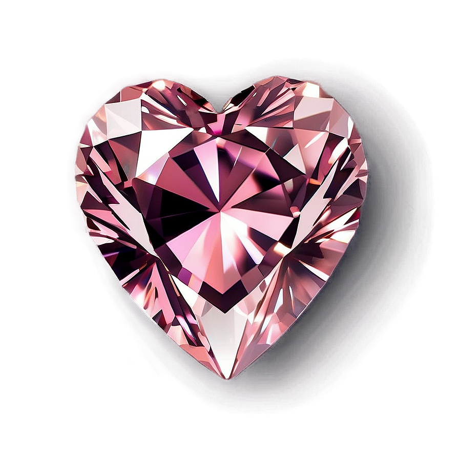 Sparkling Pink Heart Diamond Png Tle