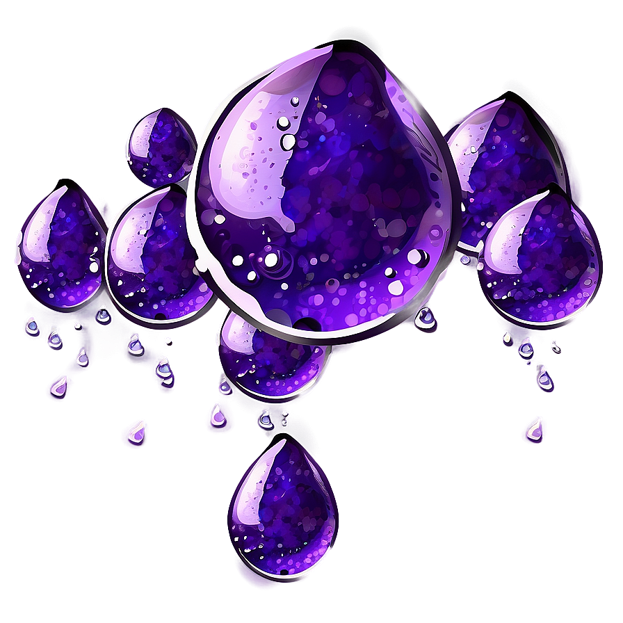 Sparkling Purple Rain Drops Png 06252024