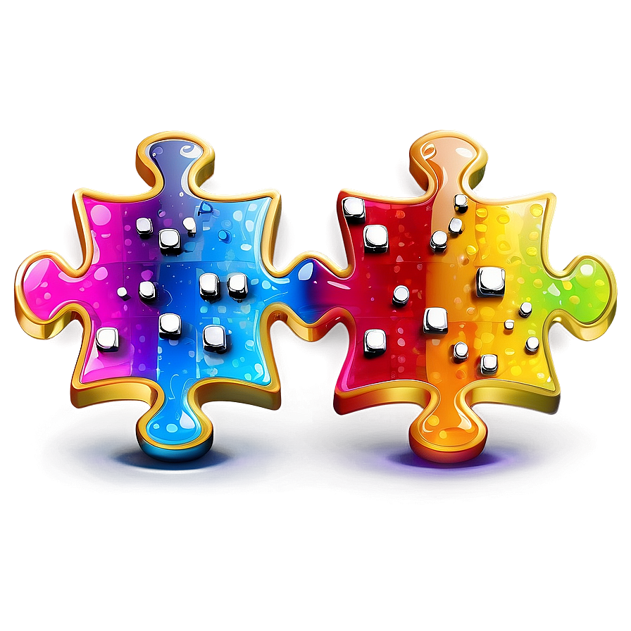 Sparkling Puzzle Pieces Png Nin