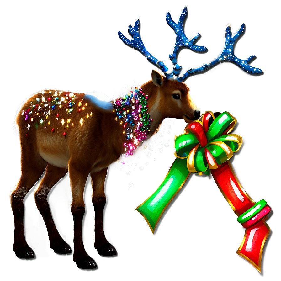 Sparkling Reindeer Png Fax