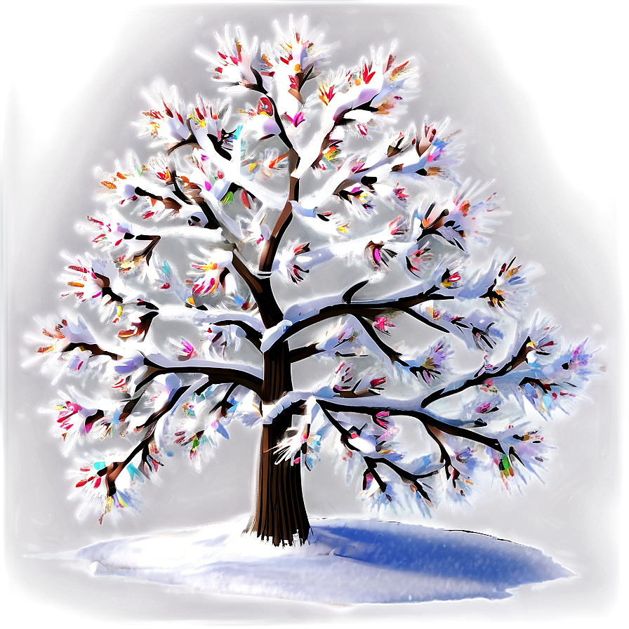 Sparkling Snow Tree Png 14