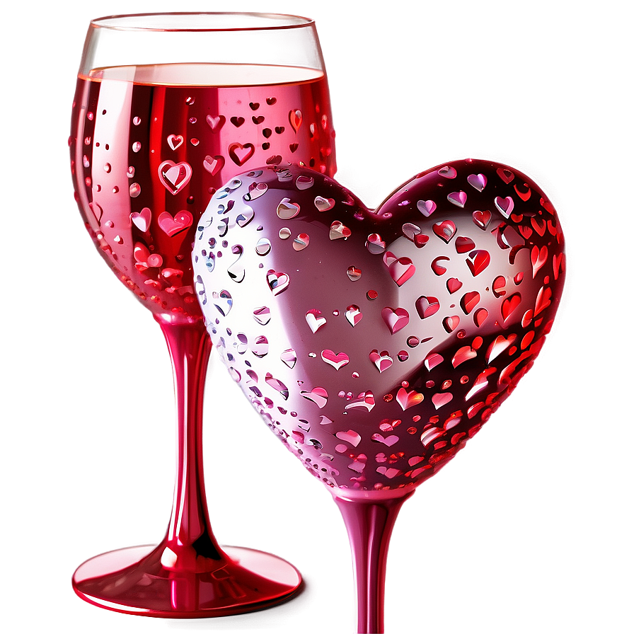 Sparkling Valentine's Day Wine Png 06202024