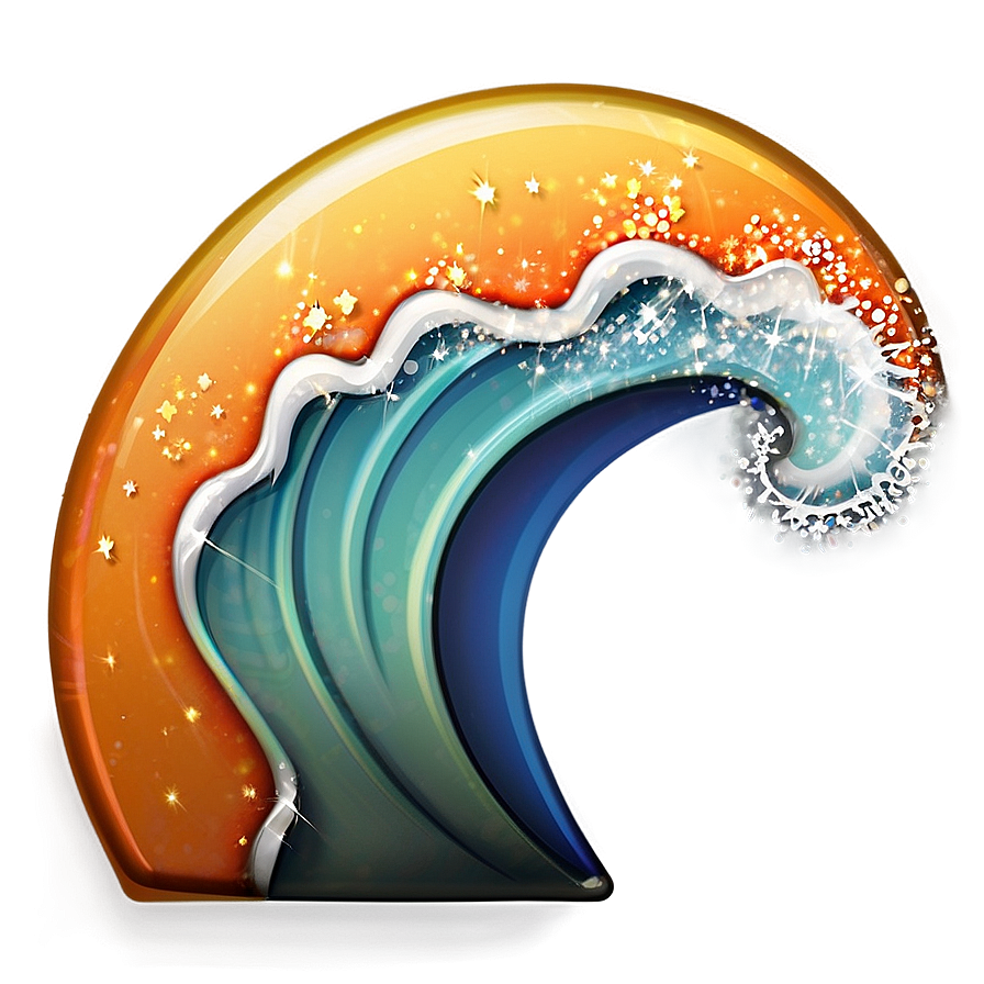 Sparkling Wave Emoji Png Ujb