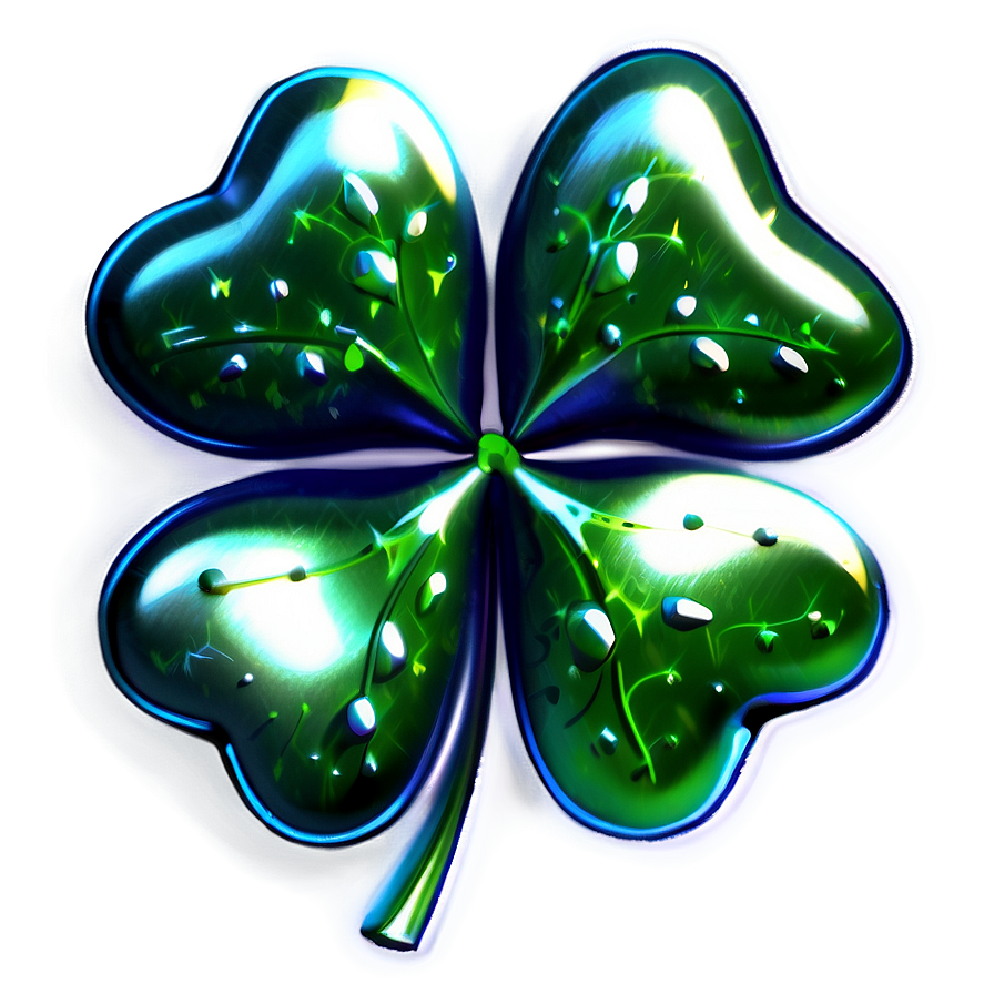 Sparkly Four Leaf Clover Png 05252024