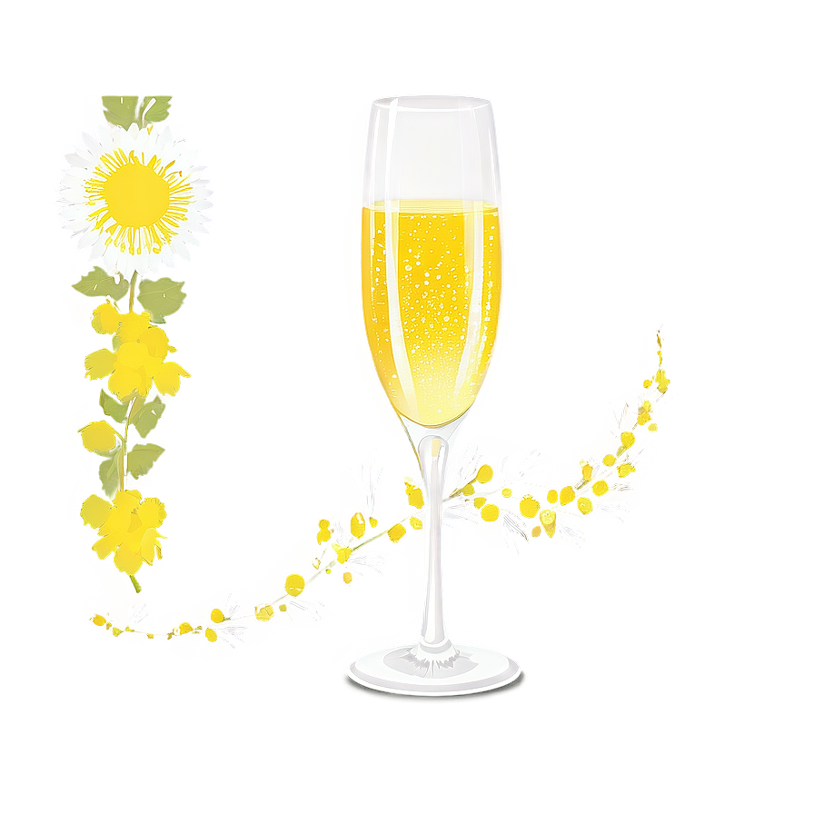 Sparkly Mimosa Flute Png 90