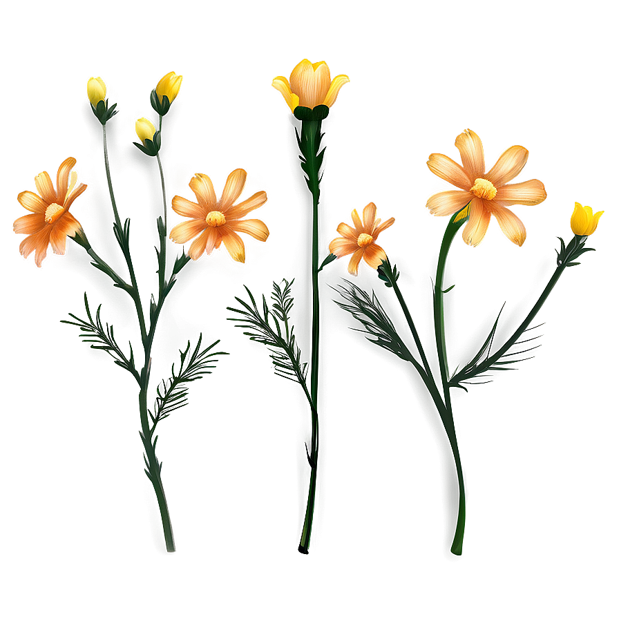 Sparse Floral Drawing Png 06202024