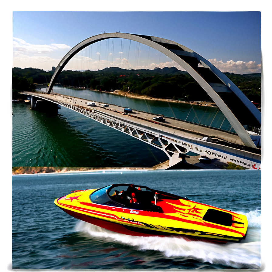 Speed Boat Under The Bridge Png Yps