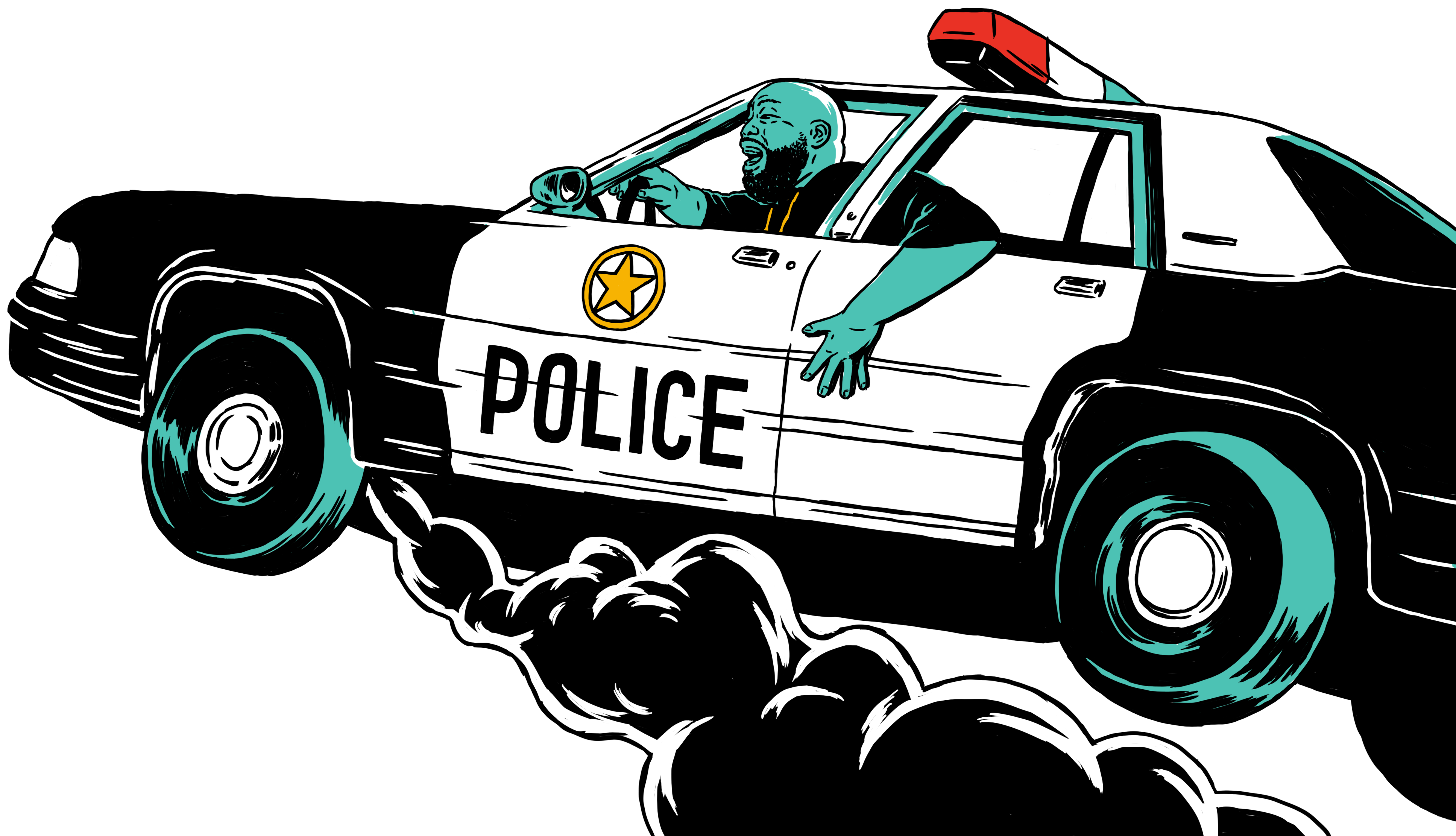 Speeding Police Car Illustration