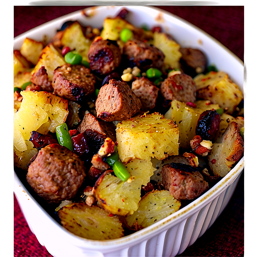 Spiced Pear And Sausage Stuffing Png Qqv