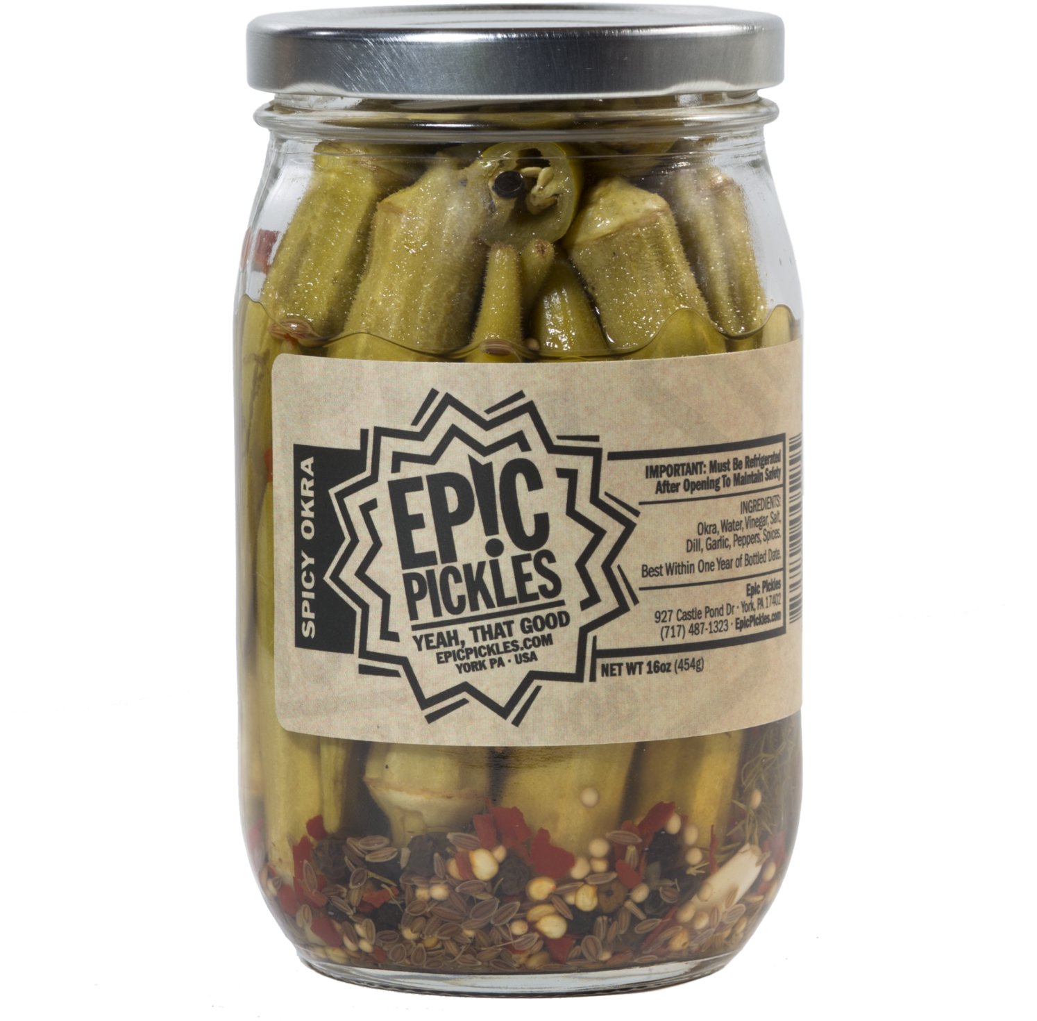 Spicy Pickled Okra Jar