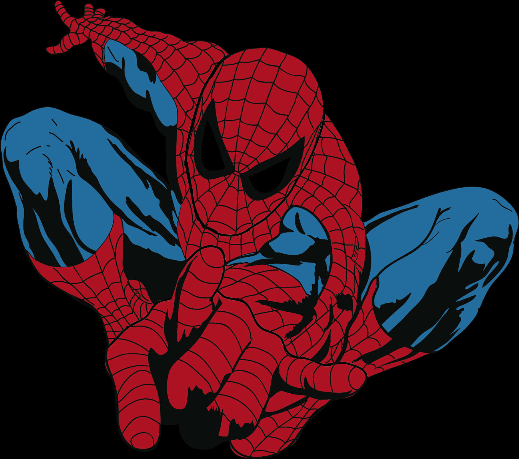 Spiderman Crouching Clipart