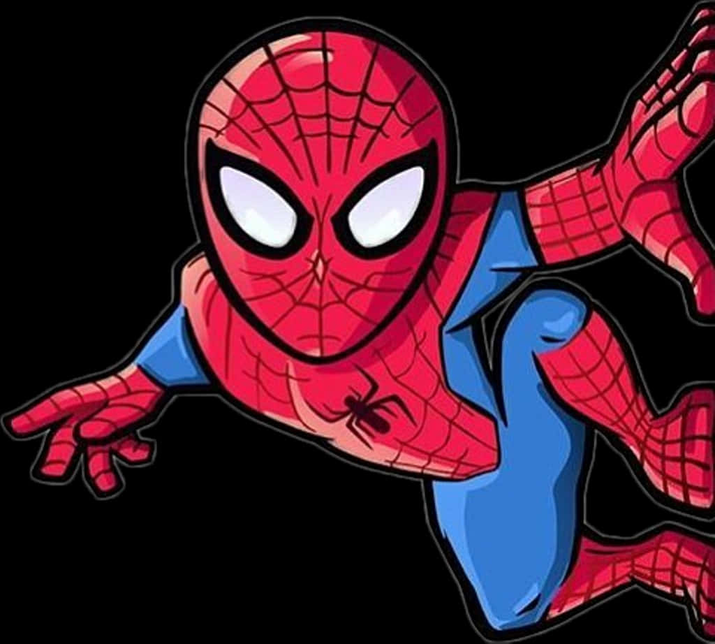 Spiderman Swinging Action Clipart