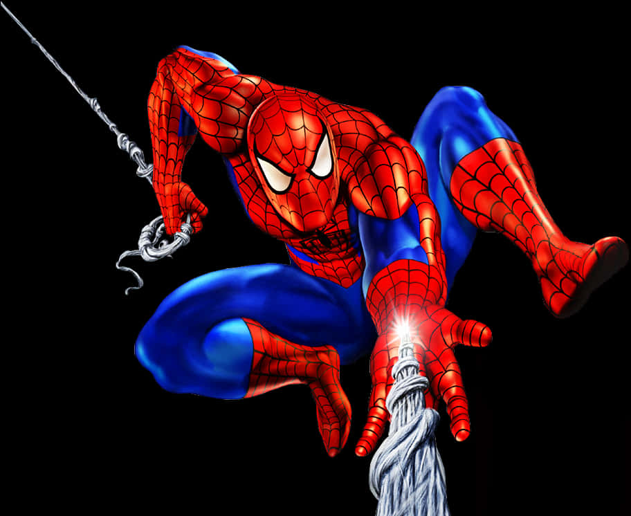 Spiderman Swinging Action Clipart