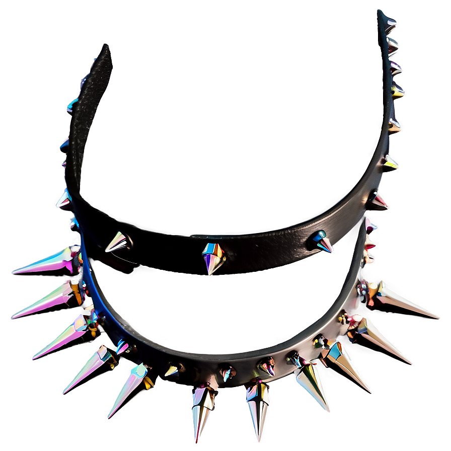 Spiked Choker With Colored Studs Png Wsg