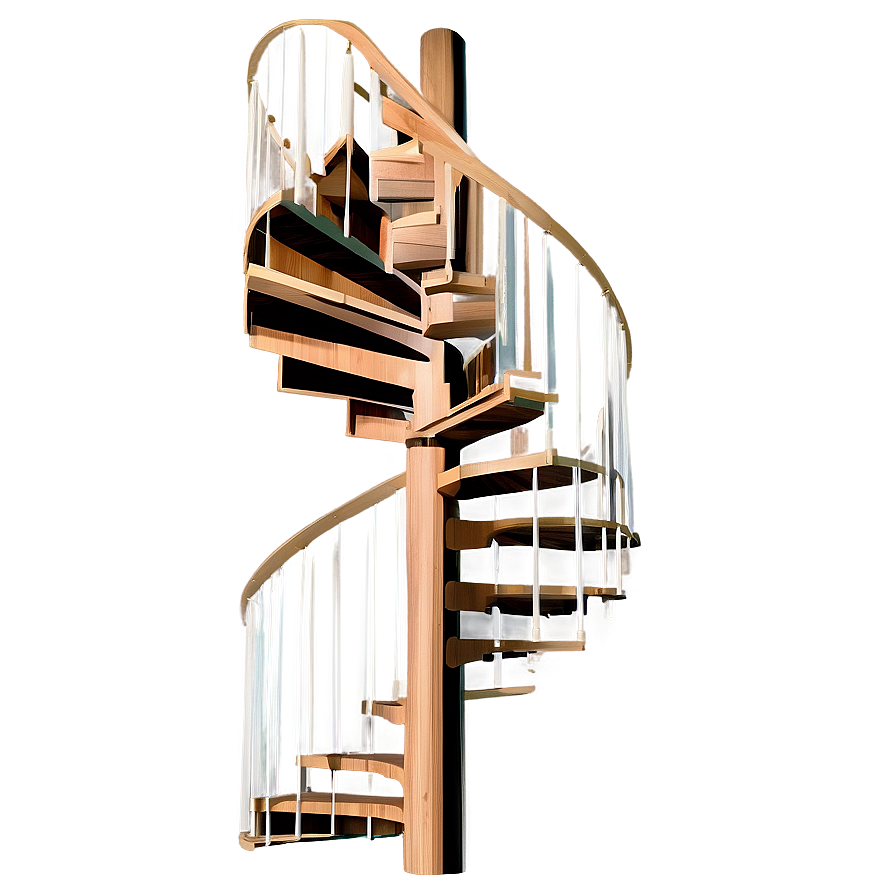 Spiral Staircase With Landing Png 6