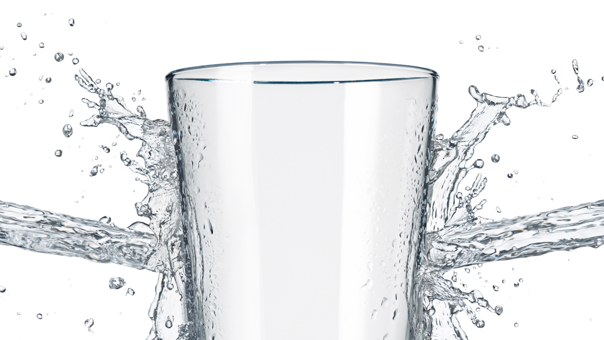 Splashing Water Glass Clear Background