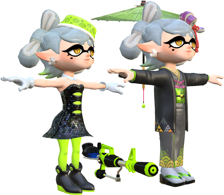 Splatoon Inkling Characters Kimono Style