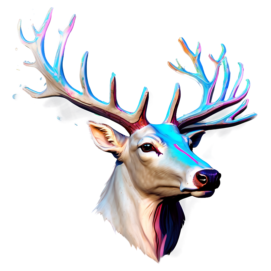 Splattered Paint Deer Head Png 7