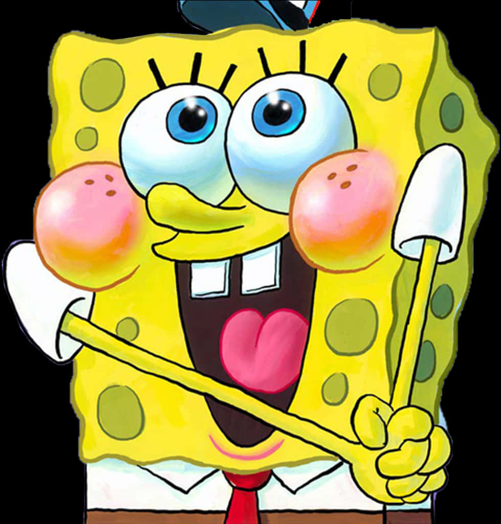 Sponge Bob Square Pants Holding Golf Club