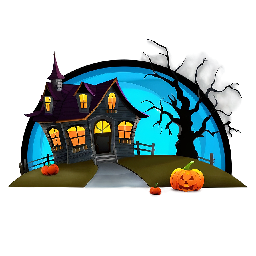 Spooky Halloween Cartoon Scene Png 06252024