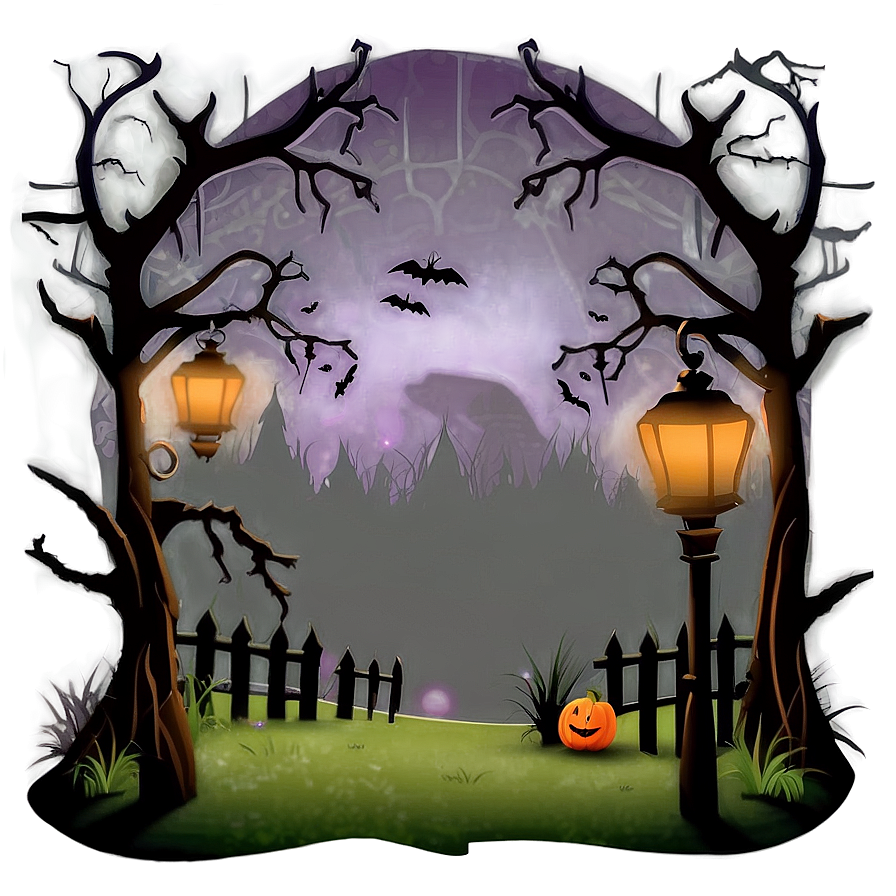 Spooky Halloween Cartoon Scene Png 12