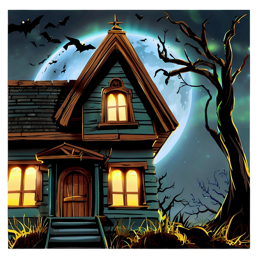 Spooky Haunted House Picture Png 9