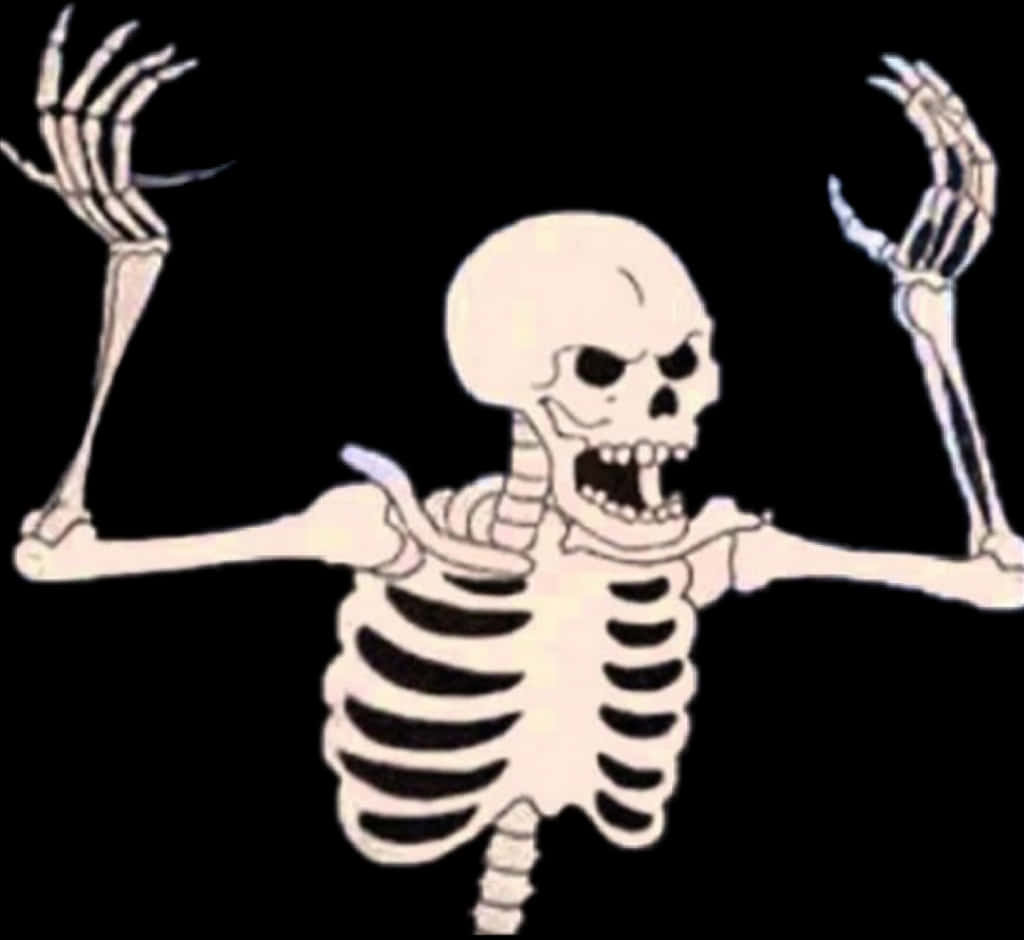 Spooky Skeleton Raising Arms