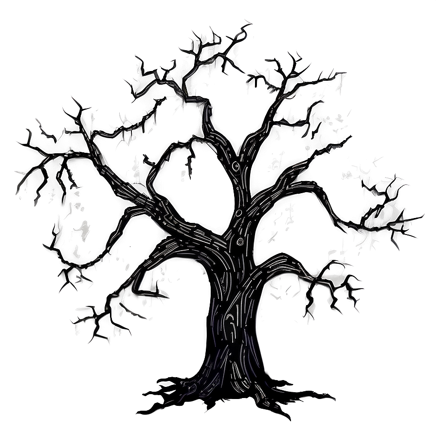 Spooky Tree Illustration Png Lba48