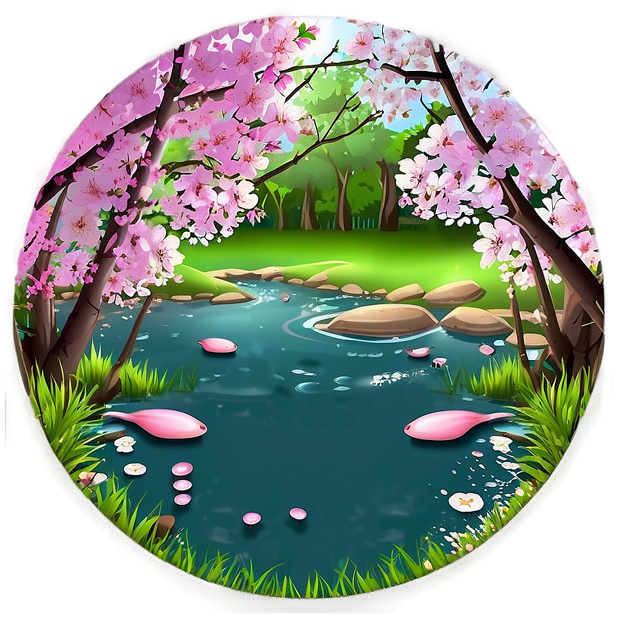 Spring Blossom Pond Png Vpy