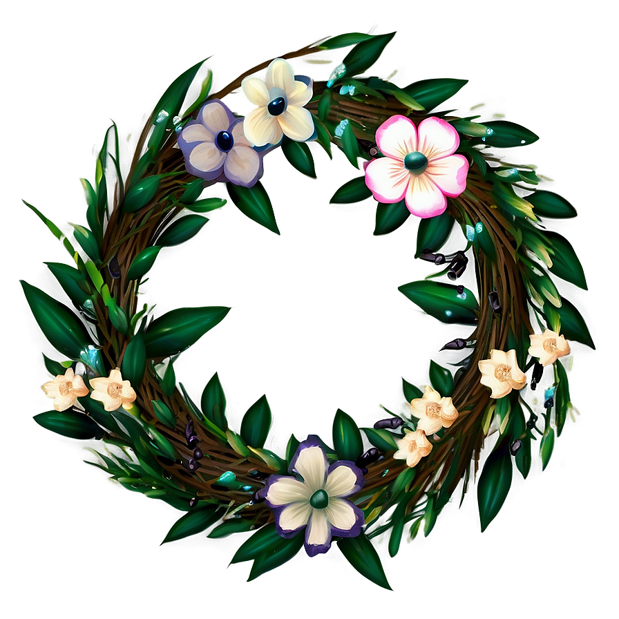 Spring Floral Wreath Png 05062024