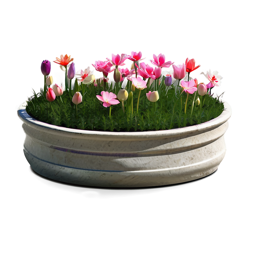 Spring Flower Bed Png Brg