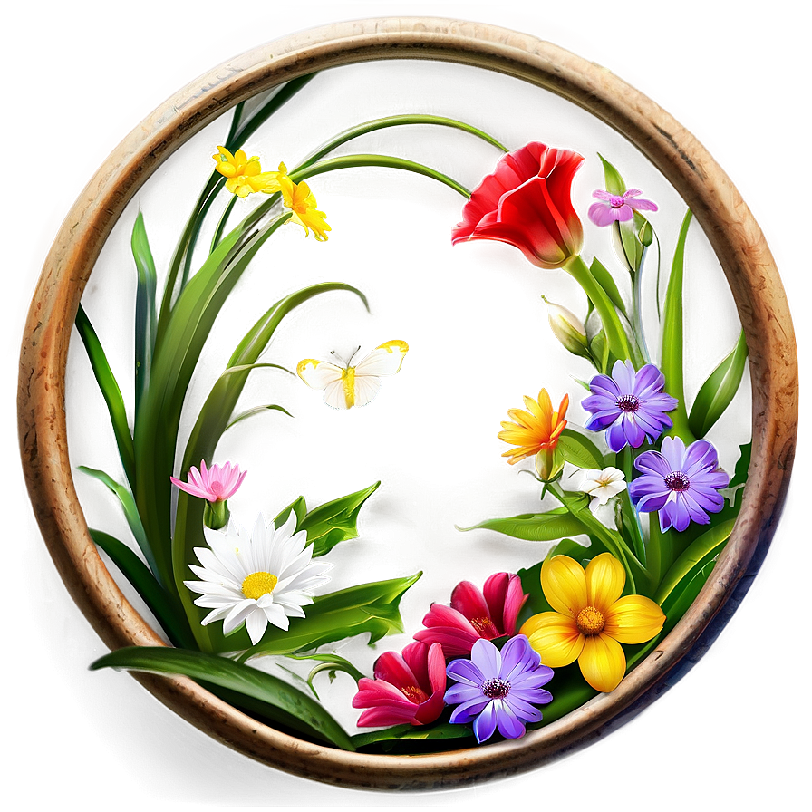 Spring Flower Circle Png Bcs24