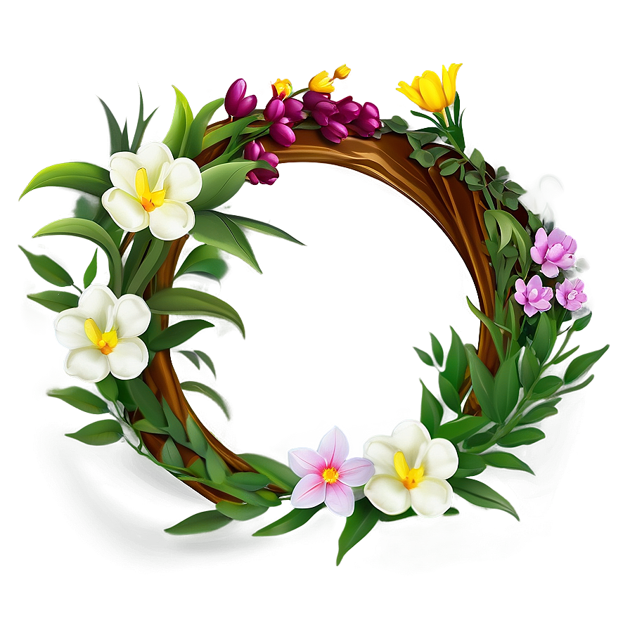 Spring Flower Wreath Png Vli