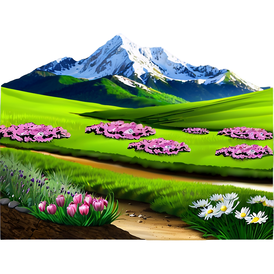 Spring Mountain Landscape Png Bdy