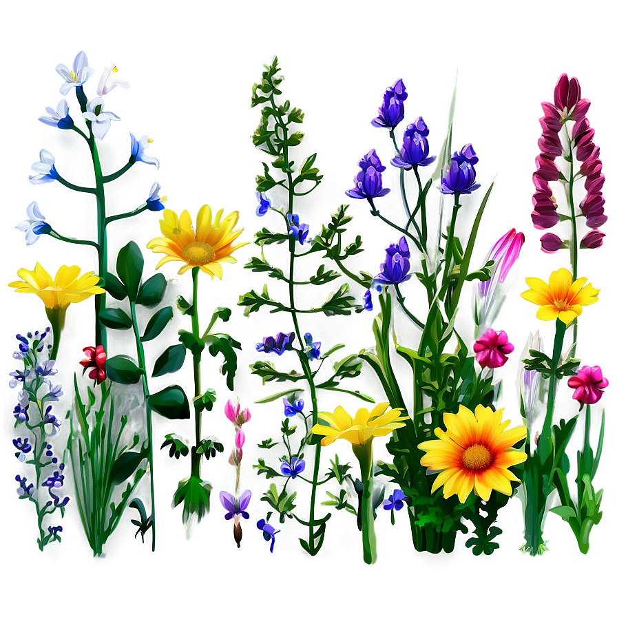 Spring Wildflowers Field Png 75